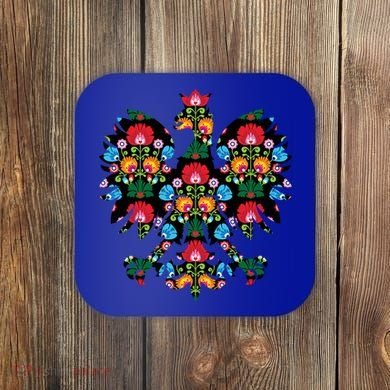 Polish Eagle Gift Poland Wycinanki Emblem, Polish Folk Art Fest Gift Coaster