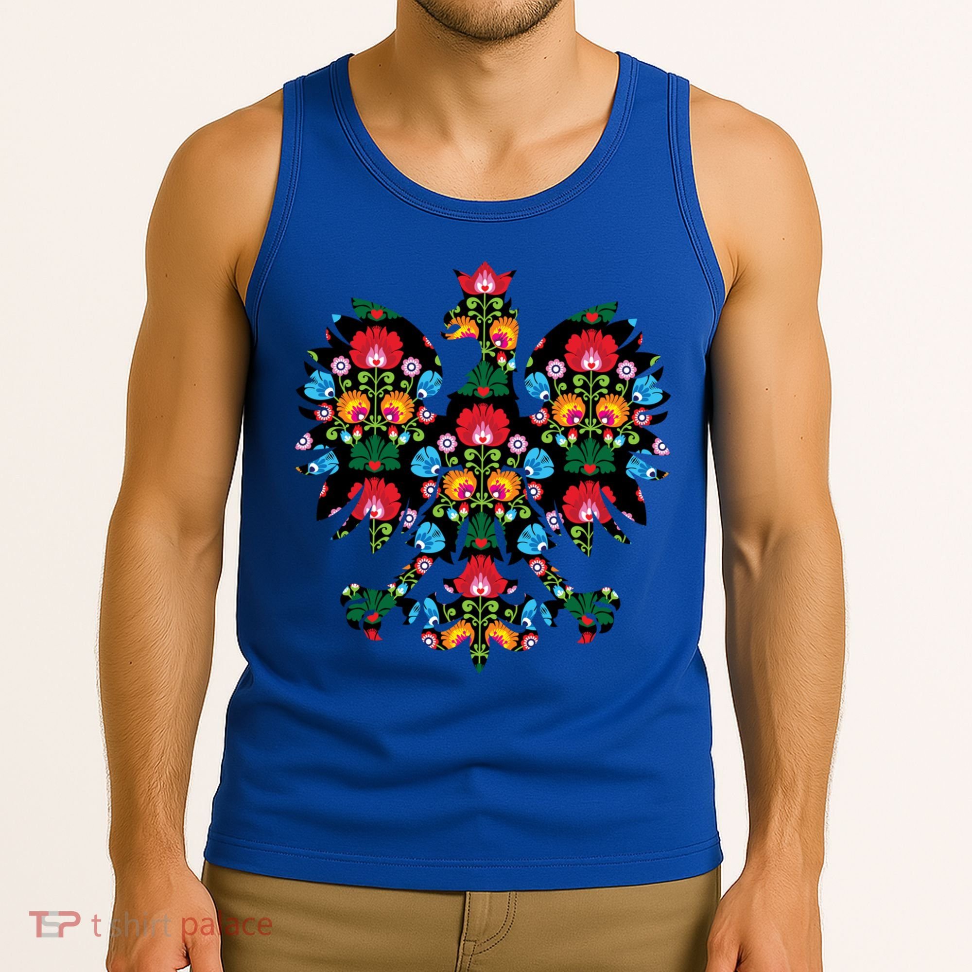 Polish Eagle Gift Poland Wycinanki Emblem, Polish Folk Art Fest Gift Tank Top