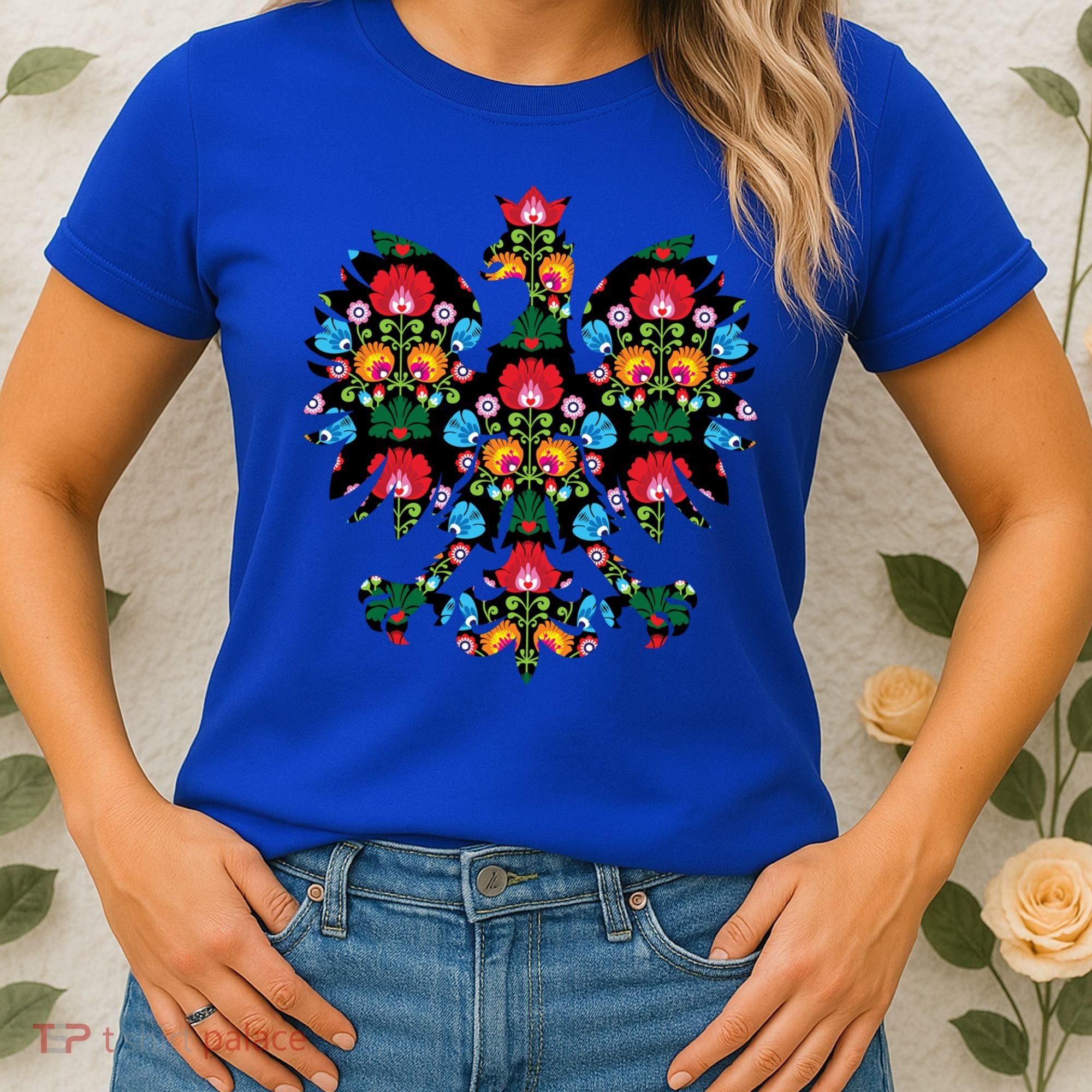 Polish Eagle Gift Poland Wycinanki Emblem, Polish Folk Art Fest Gift Women's T-Shirt