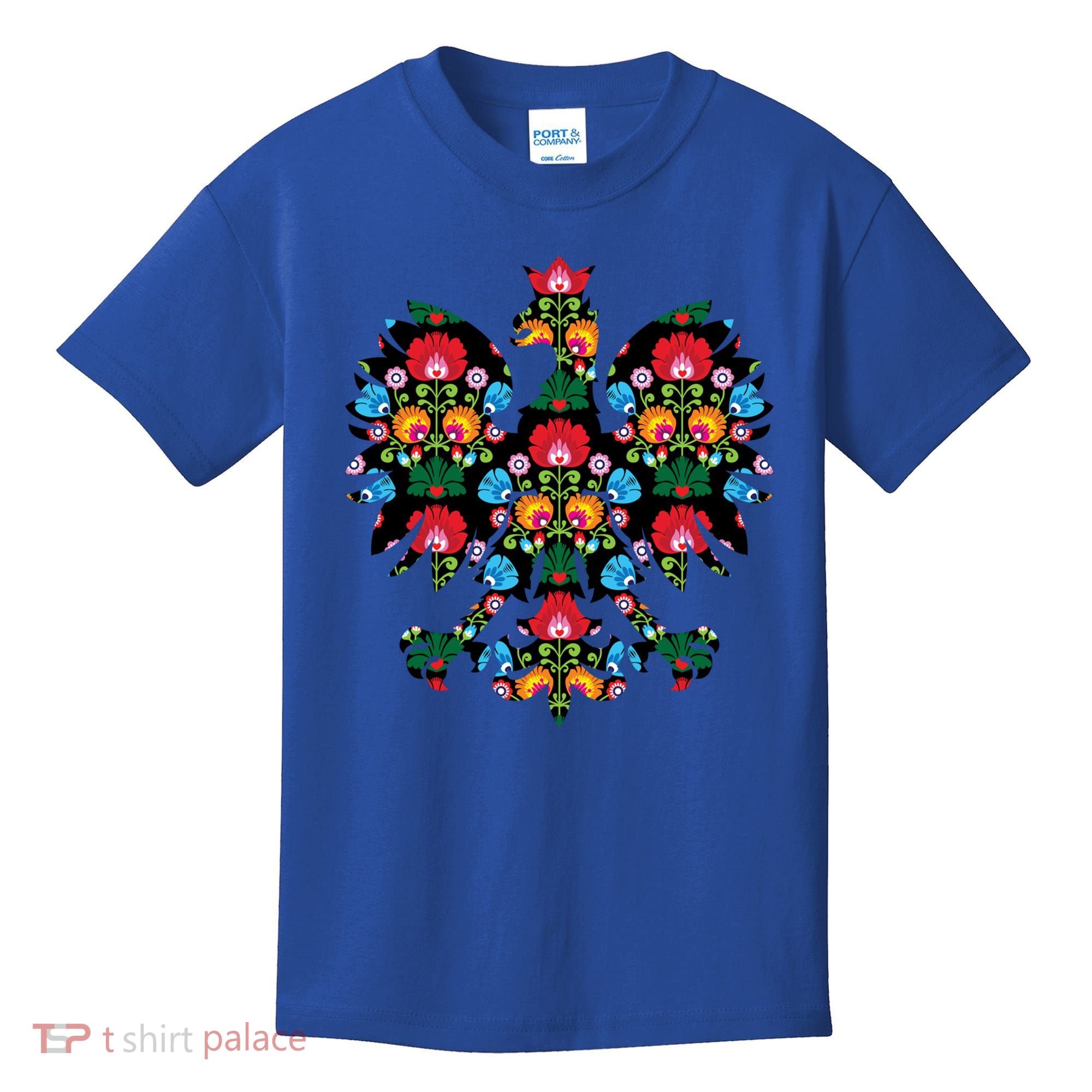 Polish Eagle Gift Poland Wycinanki Emblem, Polish Folk Art Fest Gift Kids T-Shirt