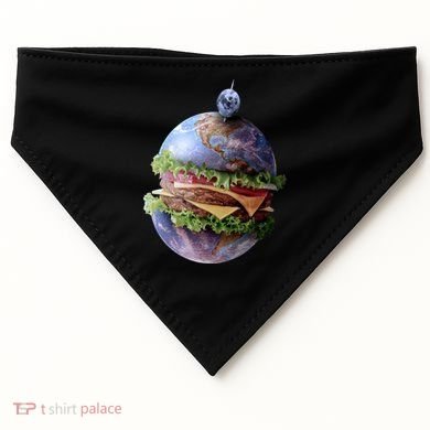 Planet Earth Hamburger USA-Made Doggie Bandana