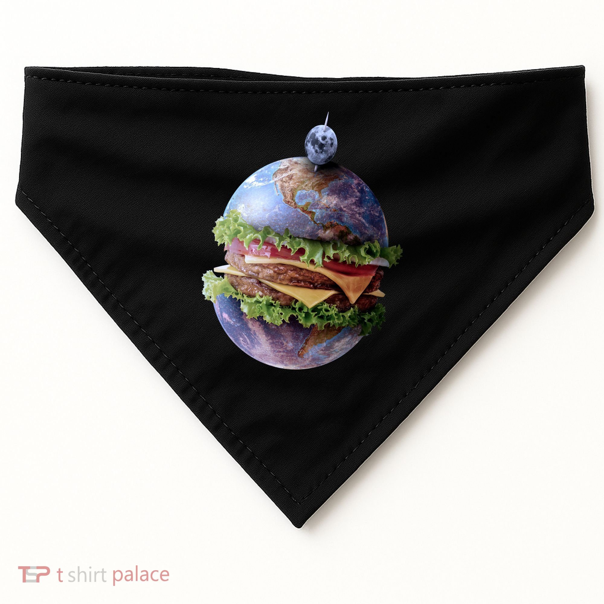 Planet Earth Hamburger USA-Made Doggie Bandana