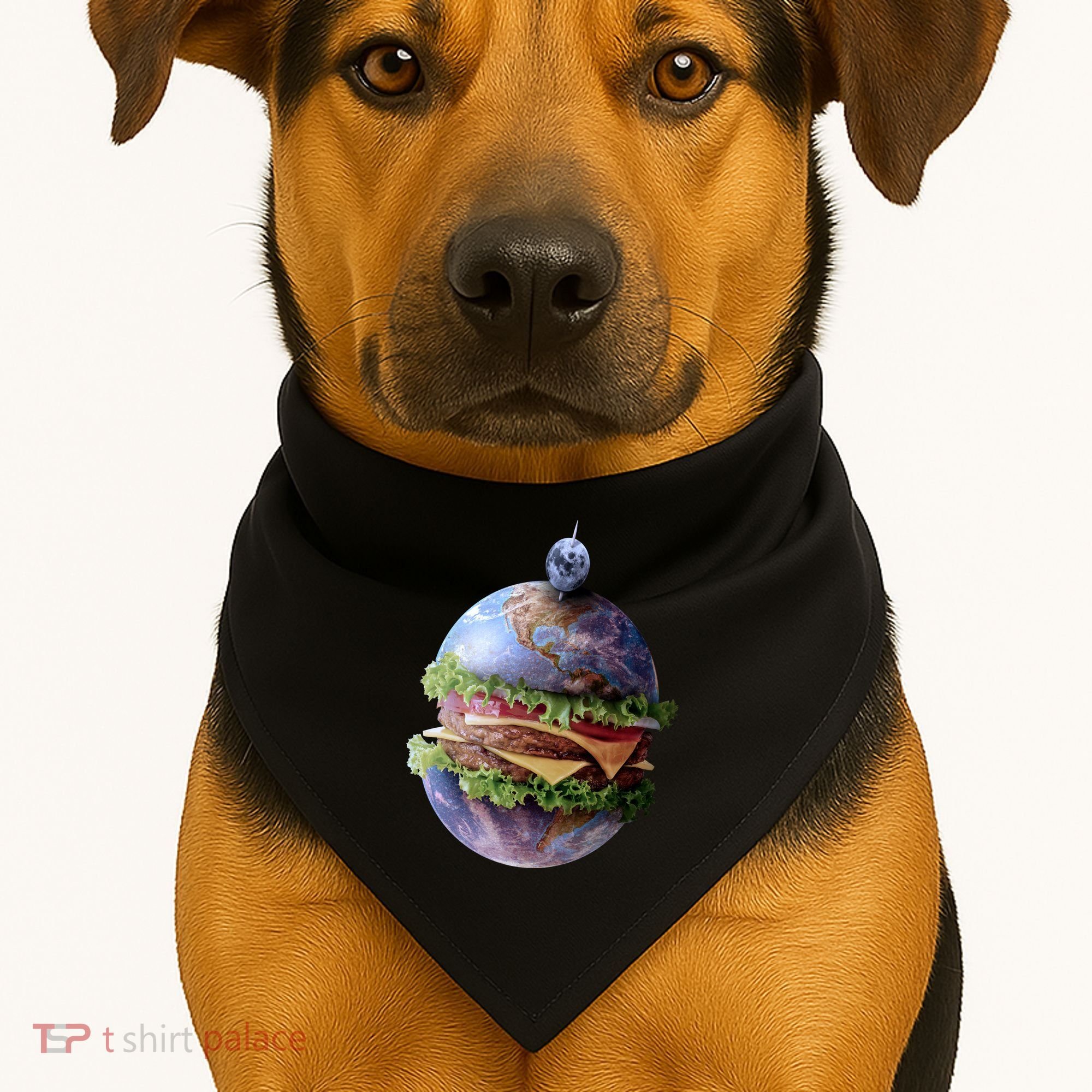 Planet Earth Hamburger USA-Made Doggie Bandana