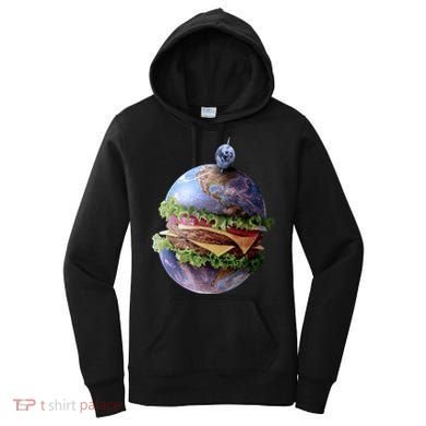 Planet Earth Hamburger Women's Hoodie
