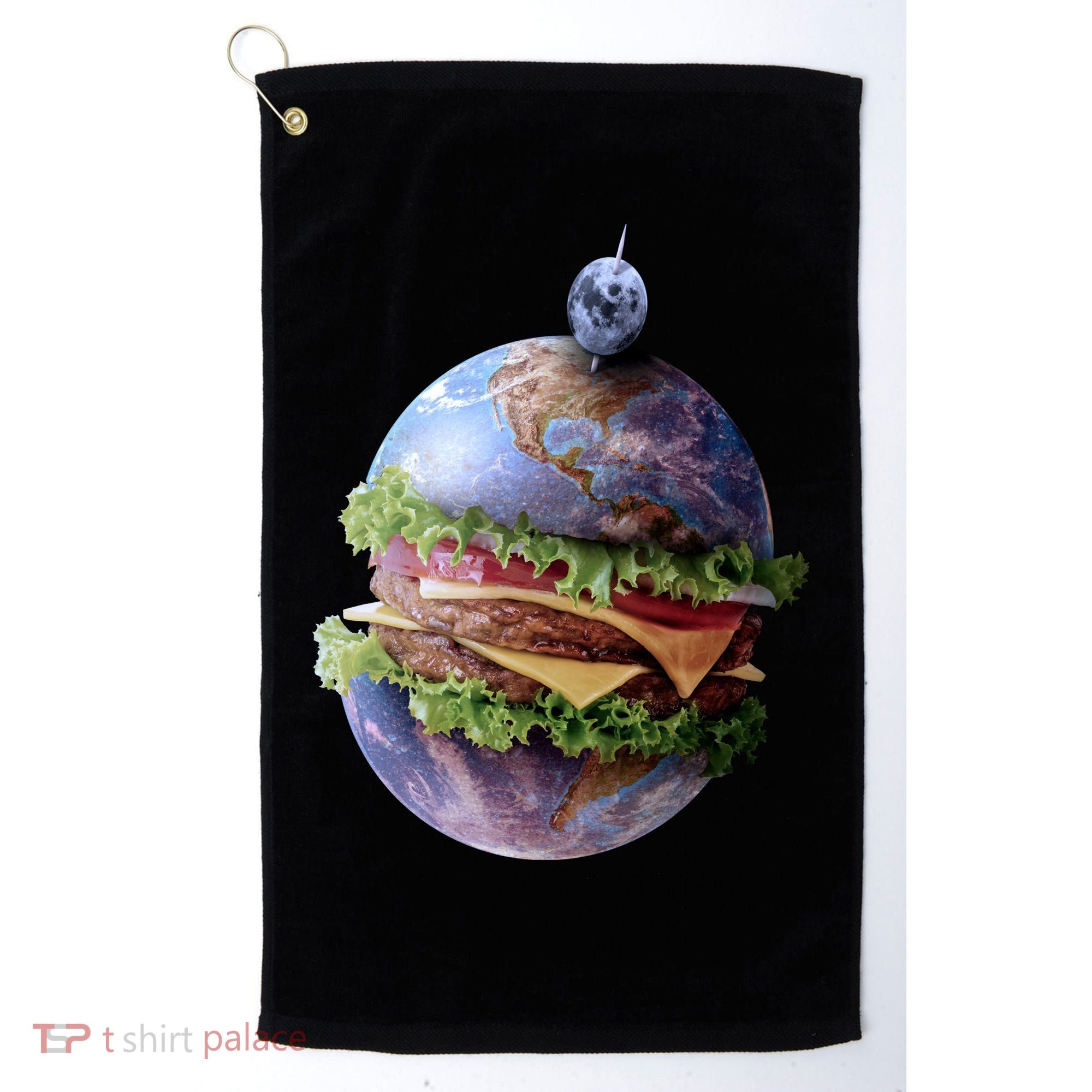 Planet Earth Hamburger Golf Towel