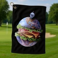 Planet Earth Hamburger Golf Towel thumb 1