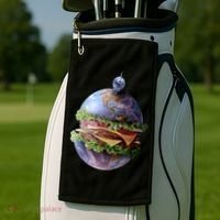 Planet Earth Hamburger Golf Towel thumb 2