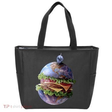 Planet Earth Hamburger Tote Bag
