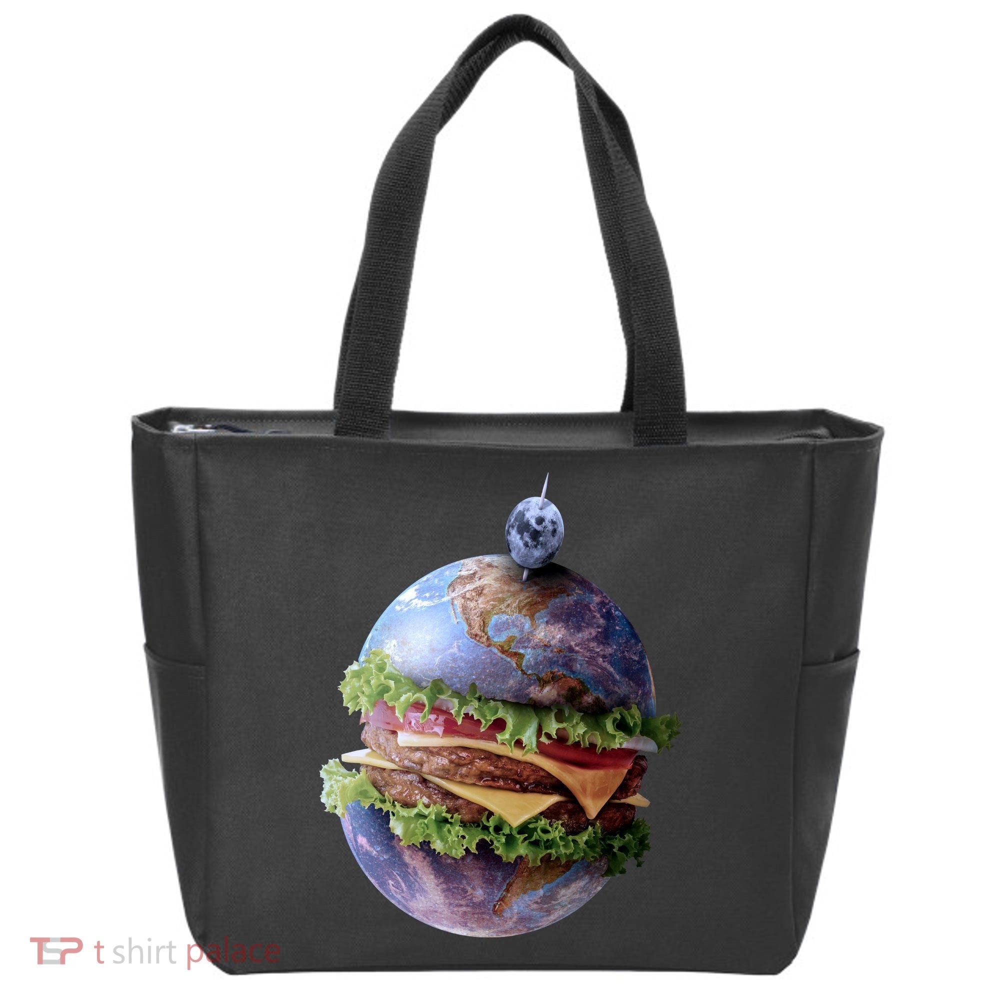 Planet Earth Hamburger Tote Bag