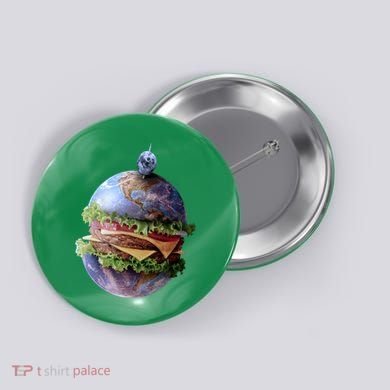 Planet Earth Hamburger Button