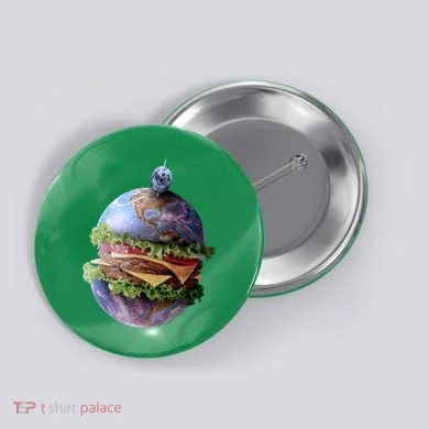 Planet Earth Hamburger Button