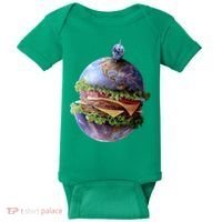 Planet Earth Hamburger Baby Bodysuit thumb 0