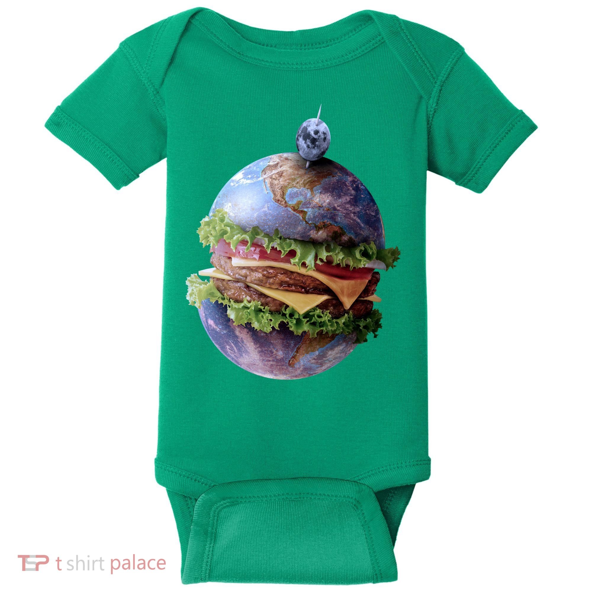 Planet Earth Hamburger Baby Bodysuit