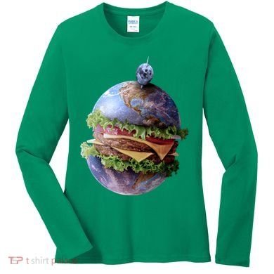 Planet Earth Hamburger Women's Long Sleeve Shirt
