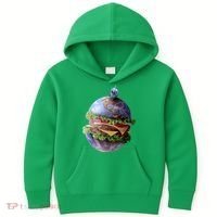Planet Earth Hamburger Kids Hoodie thumb 0