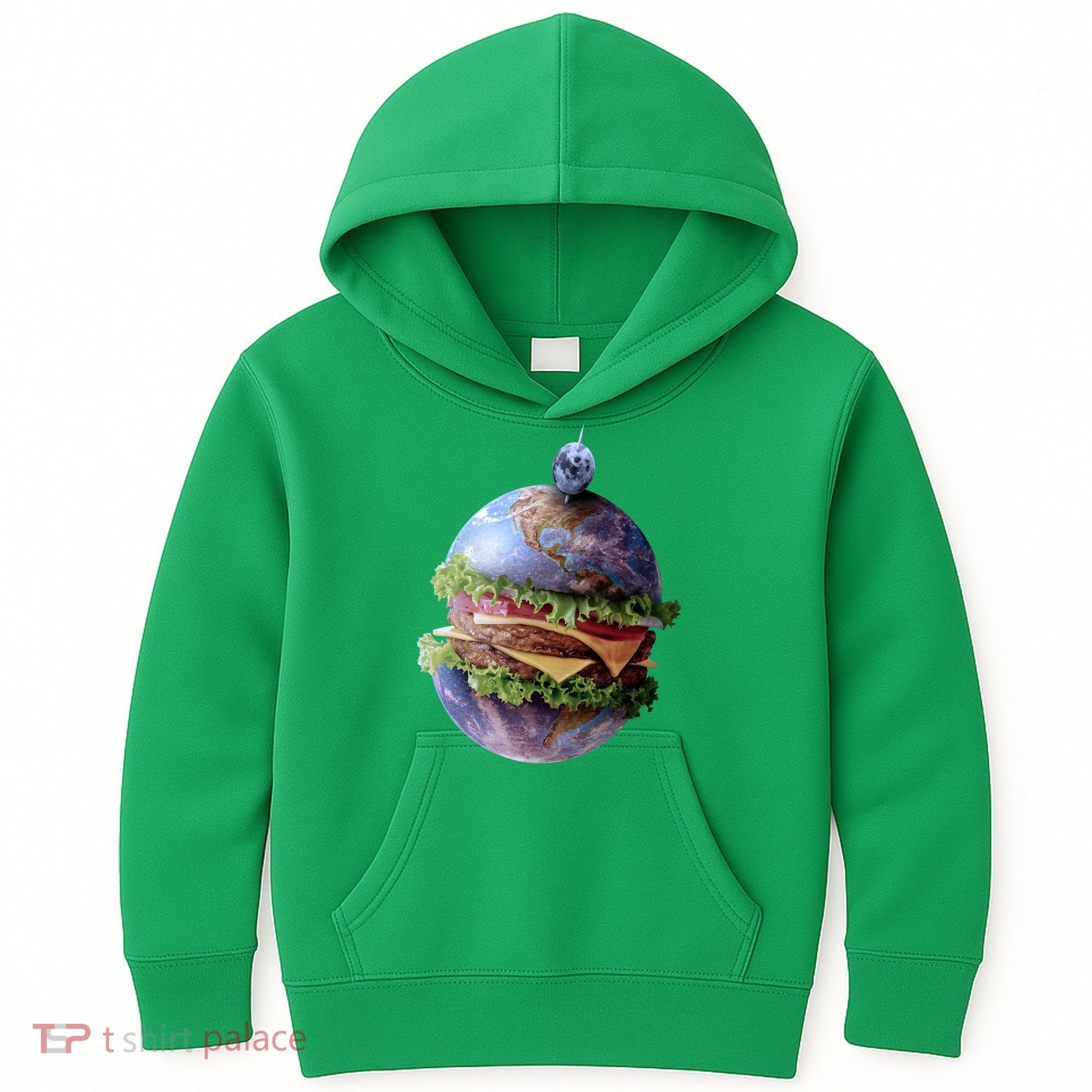 Planet Earth Hamburger Kids Hoodie