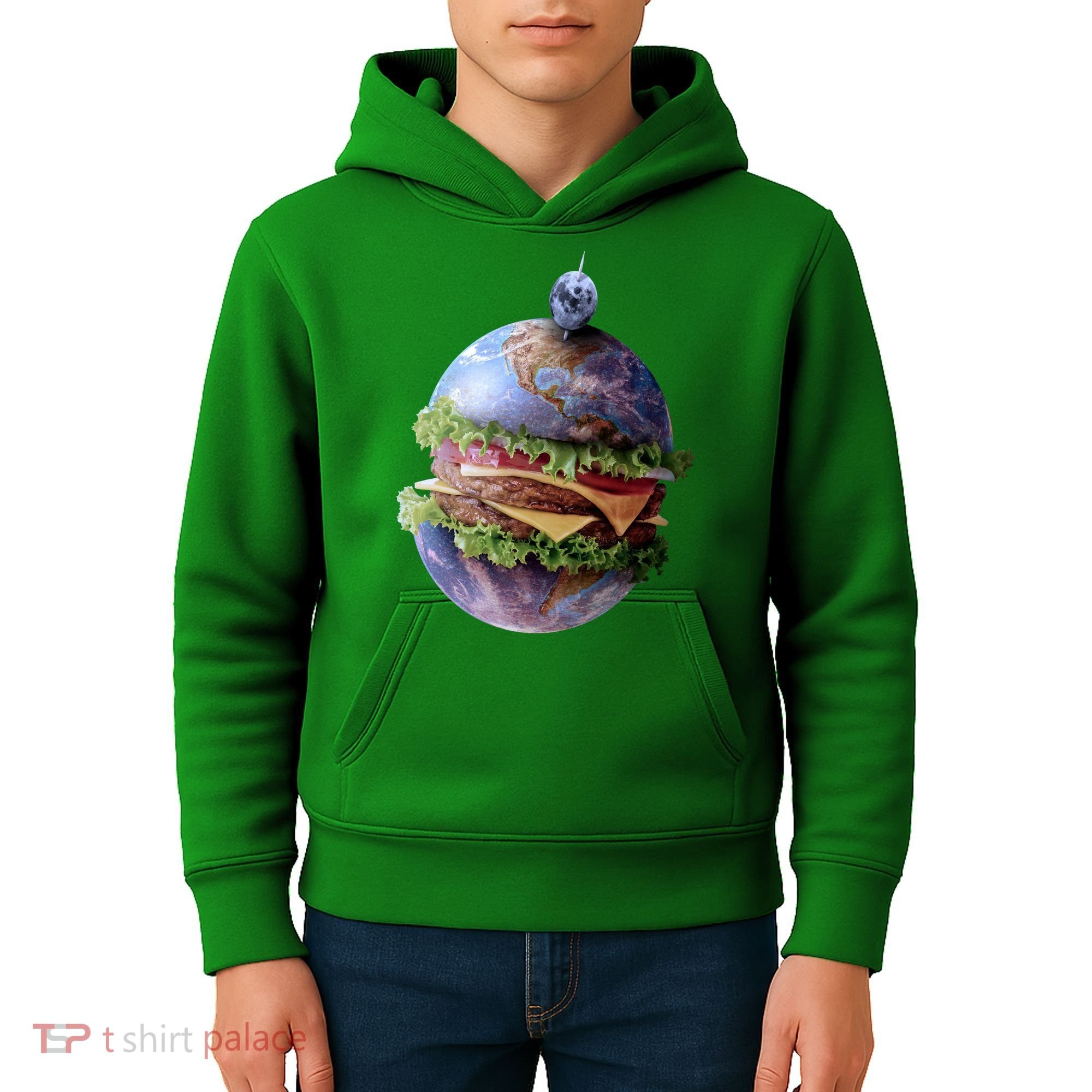 Planet Earth Hamburger Kids Hoodie