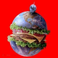 Planet Earth Hamburger Santa Hat thumb 1