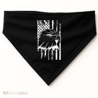 Patriotic Eagle Head American Flag Black USA-Made Doggie Bandana thumb 0