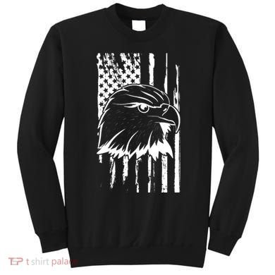 Patriotic Eagle Head American Flag Black Sweatshirt