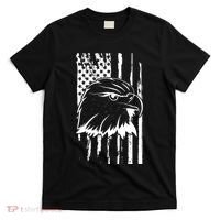 Patriotic Eagle Head American Flag Black T-Shirt thumb 0