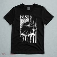 Patriotic Eagle Head American Flag Black T-Shirt thumb 5