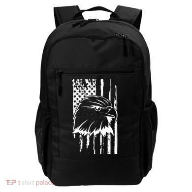 Patriotic Eagle Head American Flag Black Backpack