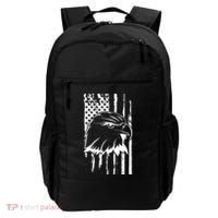 Patriotic Eagle Head American Flag Black Backpack thumb 0