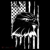 Patriotic Eagle Head American Flag Black Women's Hoodie thumb 2