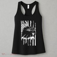 Patriotic Eagle Head American Flag Black Women's Tank Top thumb 3