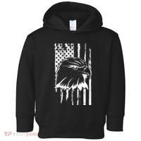 Patriotic Eagle Head American Flag Black Toddler Hoodie thumb 0
