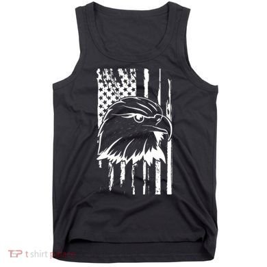 Patriotic Eagle Head American Flag Black Tank Top