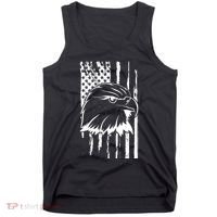 Patriotic Eagle Head American Flag Black Tank Top thumb 0