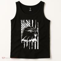 Patriotic Eagle Head American Flag Black Tank Top thumb 2