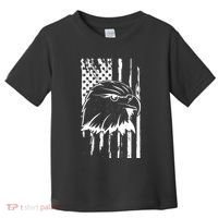 Patriotic Eagle Head American Flag Black Toddler T-Shirt thumb 0