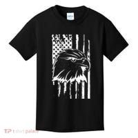 Patriotic Eagle Head American Flag Black Kids T-Shirt thumb 0