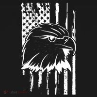 Patriotic Eagle Head American Flag Black Kids T-Shirt thumb 4