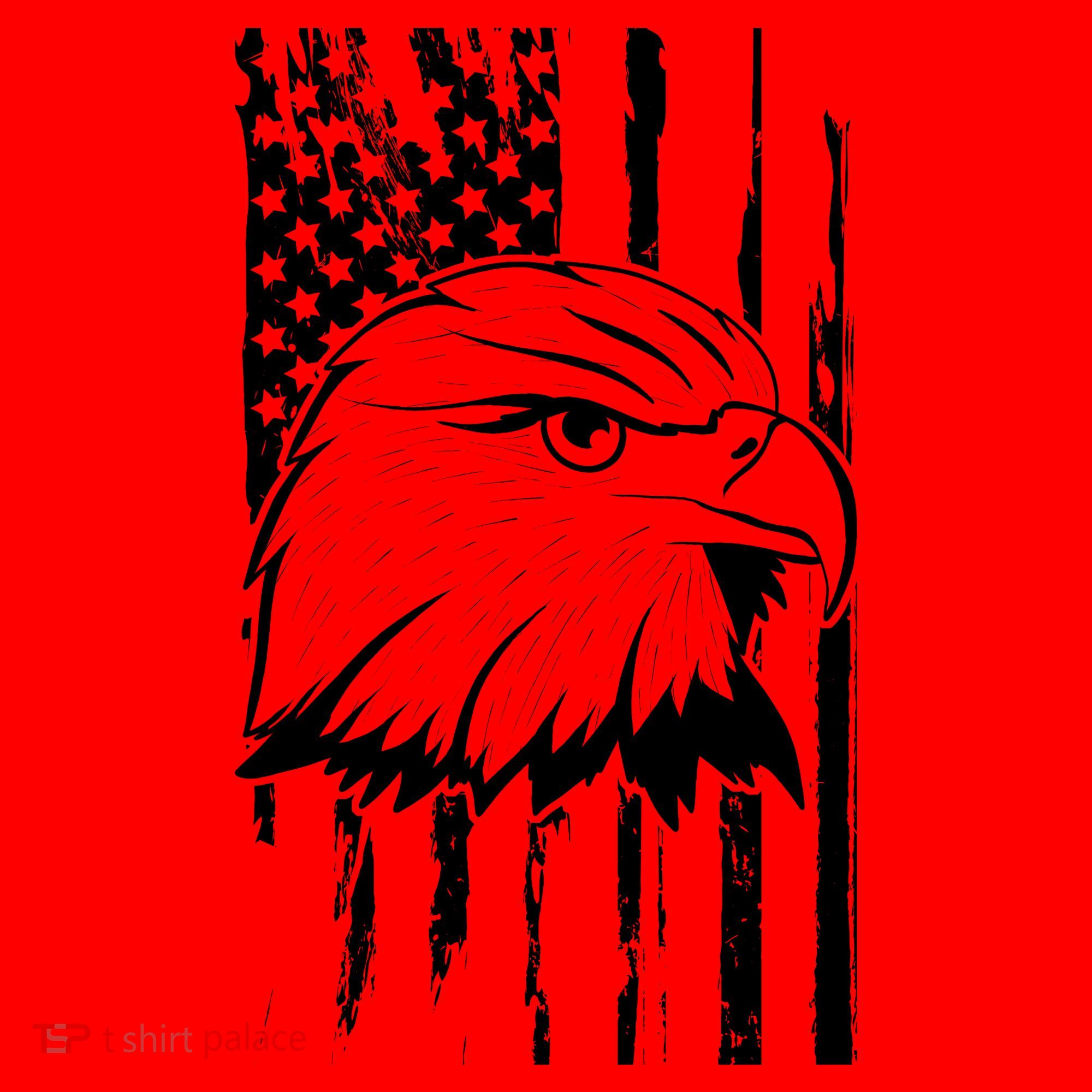 Patriotic Eagle Head American Flag Black Santa Hat