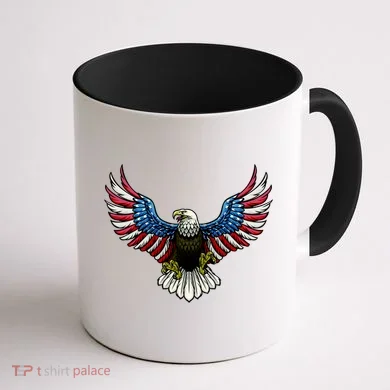 Patriotic Eagle Illustration Coffee Mug back
