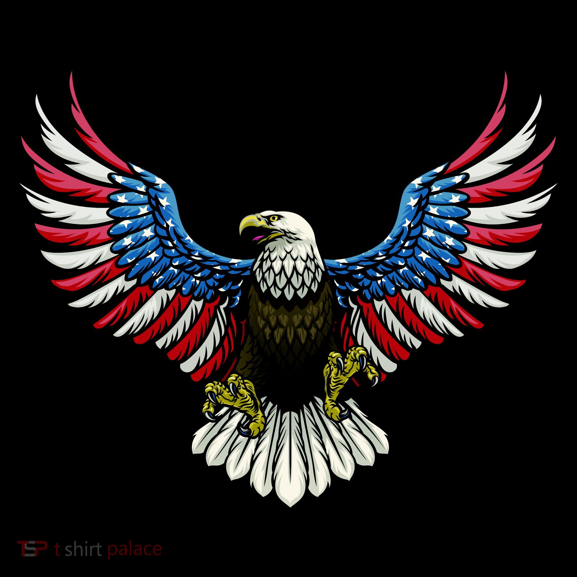Patriotic Eagle Illustration Ornament
