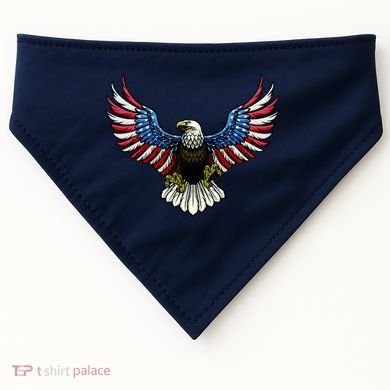 Patriotic Eagle Illustration USA-Made Doggie Bandana