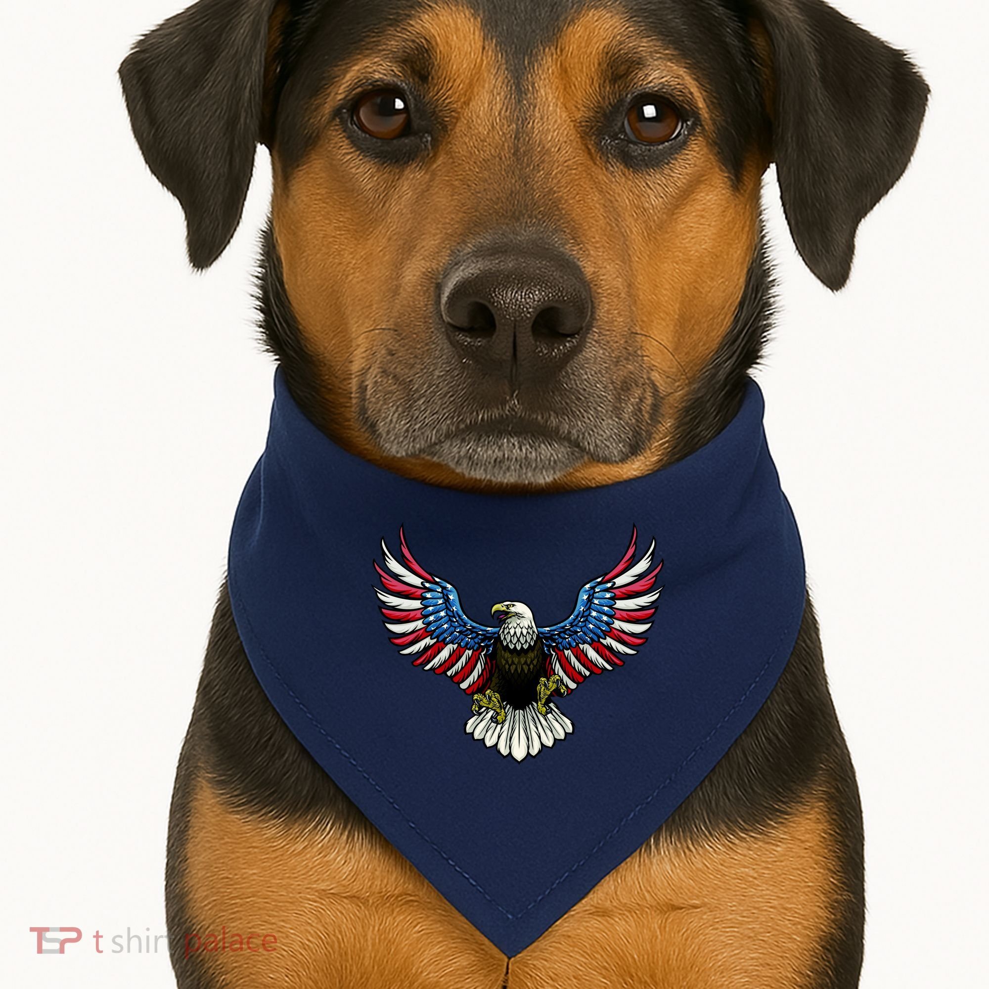 Patriotic Eagle Illustration USA-Made Doggie Bandana
