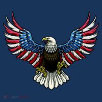 Patriotic Eagle Illustration USA-Made Doggie Bandana thumb 2