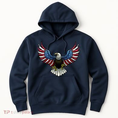 Patriotic Eagle Illustration Hoodie
