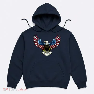 Patriotic Eagle Illustration Hoodie