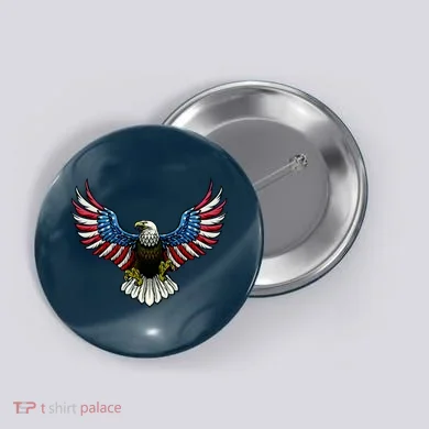 Patriotic Eagle Illustration Button
