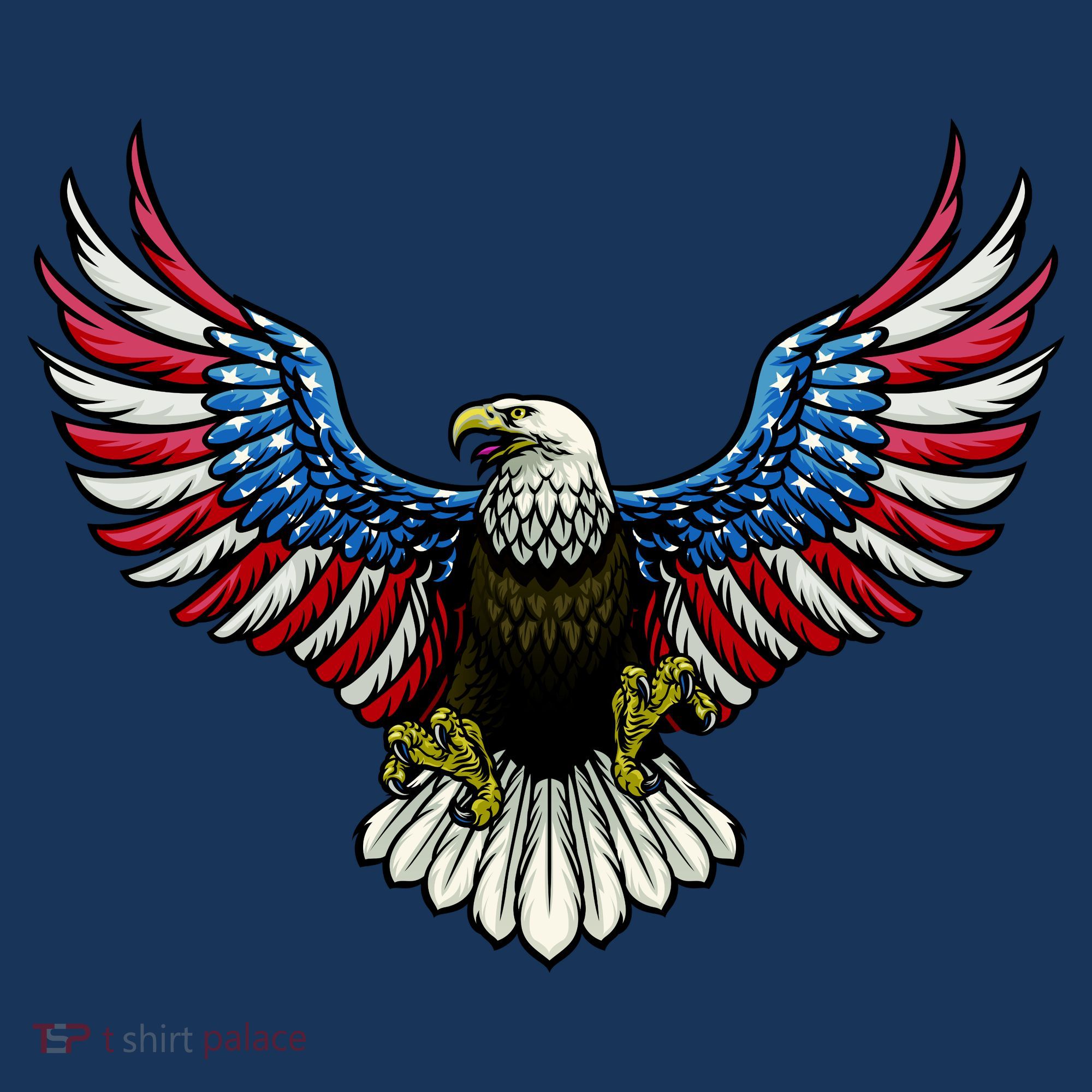 Patriotic Eagle Illustration Beanie