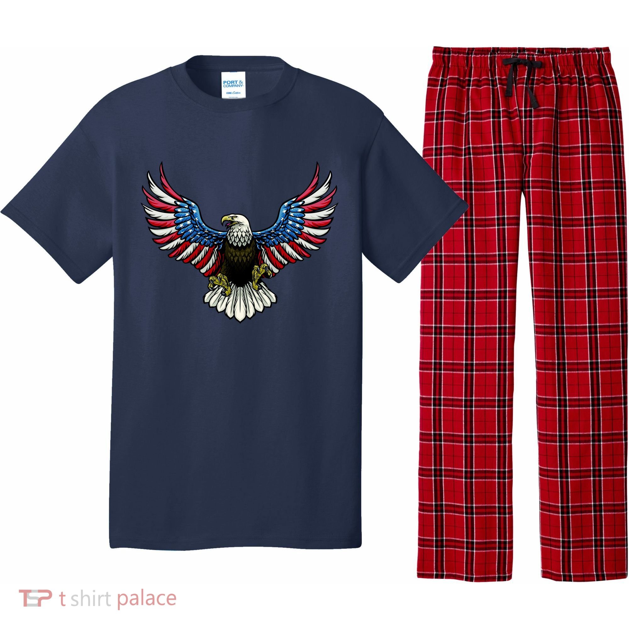 Patriotic Eagle Illustration Pajama Set