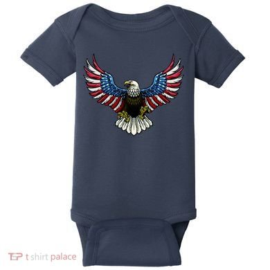 Patriotic Eagle Illustration Baby Bodysuit