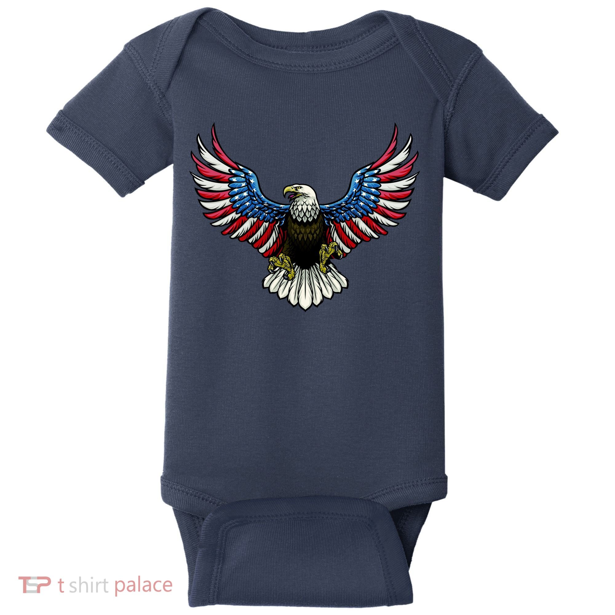Patriotic Eagle Illustration Baby Bodysuit